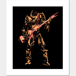 Guitar man Posters and Art